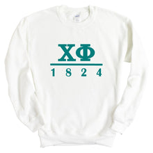 Load image into Gallery viewer, Chi Phi Sweatshirt - Chi Phi Lettered Basic Crewneck Sweatshirt - Kite and Crest
