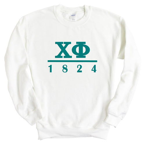 Chi Phi Sweatshirt - Chi Phi Lettered Basic Crewneck Sweatshirt - Kite and Crest