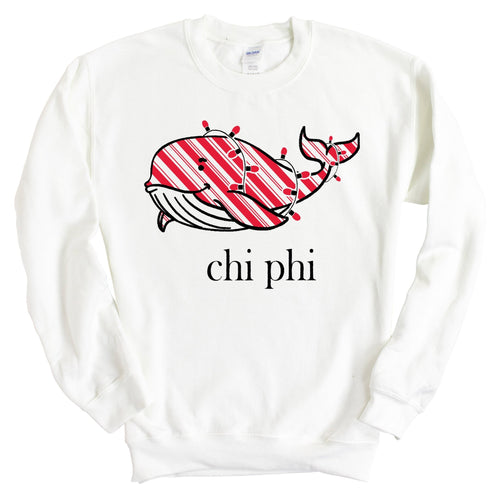 Chi Phi Sweatshirt - Chi Phi Red Whale Crewneck Sweatshirt - Kite and Crest