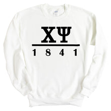 Load image into Gallery viewer, Chi Psi Black Letter Sweatshirt - Fraternity Crewneck Sweatshirt - Kite and Crest
