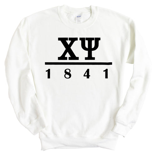 Chi Psi Black Letter Sweatshirt - Fraternity Crewneck Sweatshirt - Kite and Crest