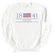 Load image into Gallery viewer, Chi Psi Flag Year Sweatshirt - Fraternity Crewneck Sweatshirt - Kite and Crest
