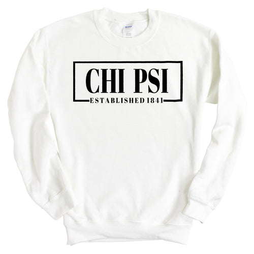 Chi Psi Fraternal Block Sweatshirt - Fraternity Crewneck Sweatshirt - Kite and Crest