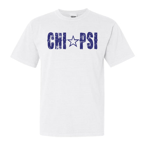 Chi Psi Fraternal Star Comfort Colors T-Shirt - Fraternity Tee - Kite and Crest