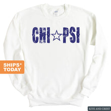 Load image into Gallery viewer, Chi Psi Fraternal Star Sweatshirt - Fraternity Crewneck Sweatshirt - Kite and Crest
