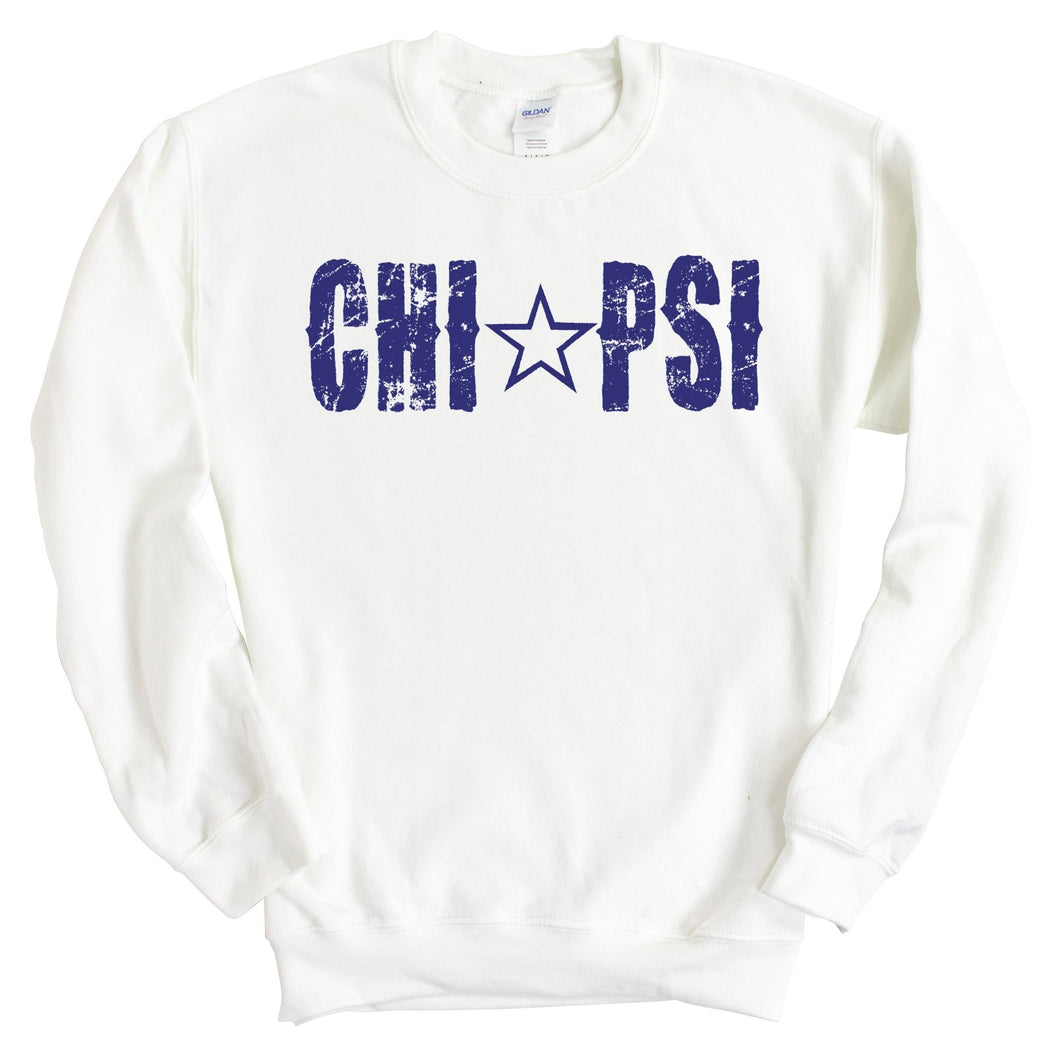 Chi Psi Fraternal Star Sweatshirt - Fraternity Crewneck Sweatshirt - Kite and Crest