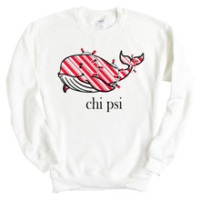 Load image into Gallery viewer, Chi Psi Red Whale Sweatshirt - Fraternity Crewneck Sweatshirt - Kite and Crest
