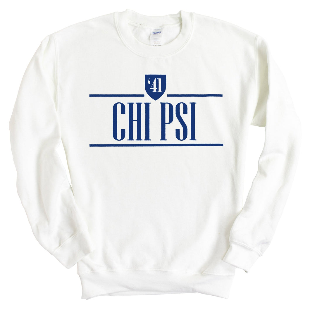 Chi Psi Shield Sweatshirt - Fraternity Crewneck Sweatshirt - Kite and Crest