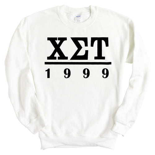 Chi Sigma Tau Black Letter Sweatshirt - Fraternity Crewneck Sweatshirt - Kite and Crest