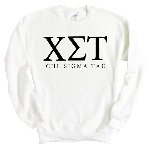 Chi Sigma Tau Block Letter Sweatshirt - Fraternity Crewneck Sweatshirt - Kite and Crest