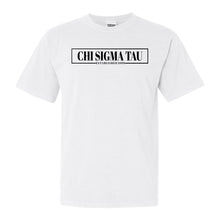 Load image into Gallery viewer, Chi Sigma Tau Fraternal Block Comfort Colors T-Shirt - Fraternity Tee - Kite and Crest
