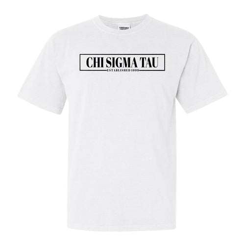 Chi Sigma Tau Fraternal Block Comfort Colors T-Shirt - Fraternity Tee - Kite and Crest