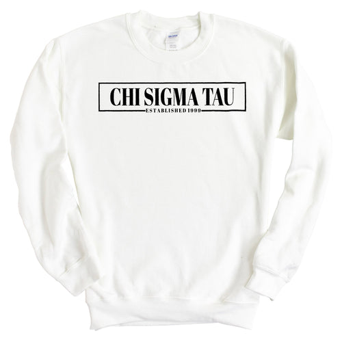 Chi Sigma Tau Fraternal Block Sweatshirt - Fraternity Crewneck Sweatshirt - Kite and Crest