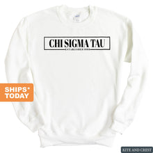 Load image into Gallery viewer, Chi Sigma Tau Fraternal Block Sweatshirt - Fraternity Crewneck Sweatshirt - Kite and Crest
