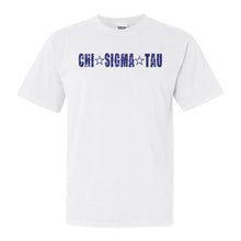 Load image into Gallery viewer, Chi Sigma Tau Fraternal Star Comfort Colors T-Shirt - Fraternity Tee - Kite and Crest
