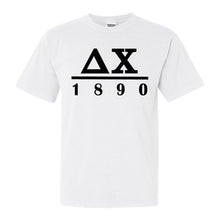 Load image into Gallery viewer, Delta Chi Comfort Colors T-Shirt - DCHI Black Letters Shirt - Kite and Crest

