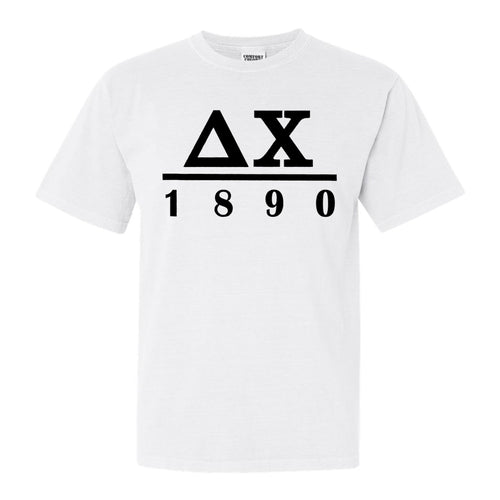 Delta Chi Comfort Colors T-Shirt - DCHI Black Letters Shirt - Kite and Crest