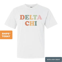 Load image into Gallery viewer, Delta Chi Comfort Colors T-Shirt - DCHI Bright and Colorful Shirt - Kite and Crest

