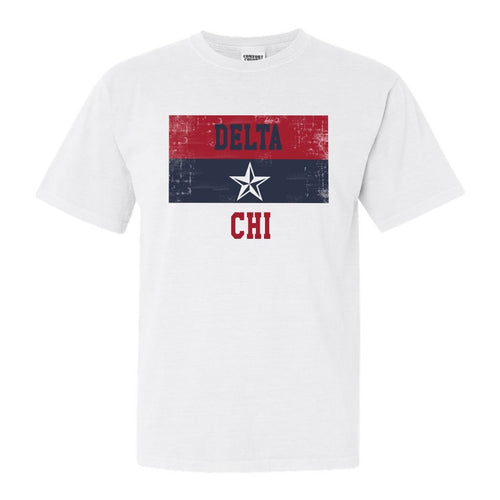 Delta Chi Comfort Colors T-Shirt - DCHI Colorful Stripe Shirt - Kite and Crest