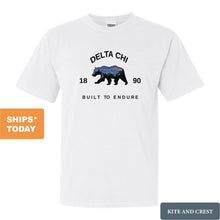 Load image into Gallery viewer, Delta Chi Comfort Colors T-Shirt - DCHI Fraternal Bear Shirt - Kite and Crest
