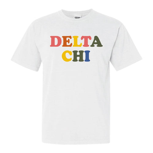 Delta Chi Comfort Colors T-Shirt - DCHI Retro Letters Shirt - Kite and Crest