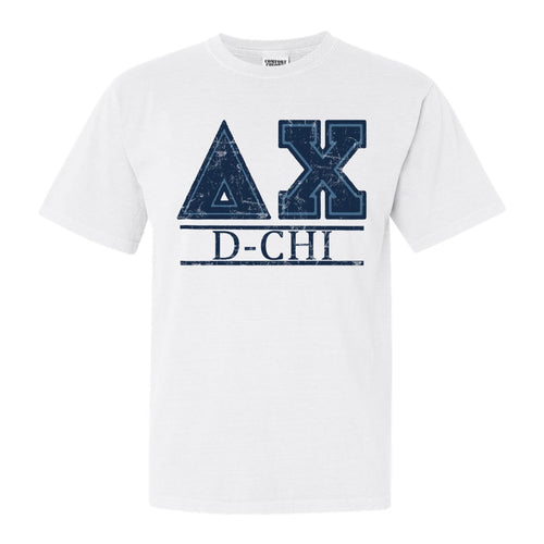 Delta Chi Comfort Colors T-Shirt - DCHI Washed Letters Shirt - Kite and Crest