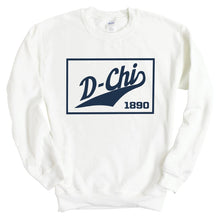 Load image into Gallery viewer, Delta Chi Sweatshirt - D-Chi Baseball Boxed Crewneck Sweatshirt - Kite and Crest
