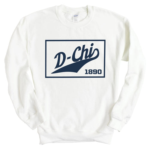 Delta Chi Sweatshirt - D-Chi Baseball Boxed Crewneck Sweatshirt - Kite and Crest