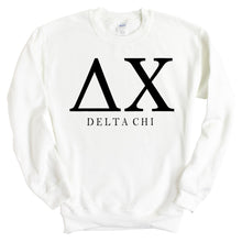 Load image into Gallery viewer, Delta Chi Sweatshirt - D-Chi Block Letter Crewneck Sweatshirt - Kite and Crest
