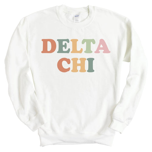 Delta Chi Sweatshirt - D-Chi Bright and Colorful Crewneck Sweatshirt - Kite and Crest