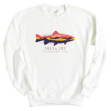 Load image into Gallery viewer, Delta Chi Sweatshirt - D-Chi Fishing Crewneck Sweatshirt - Kite and Crest
