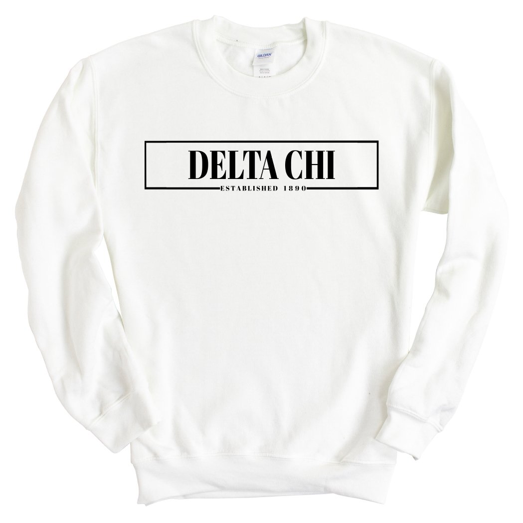 Delta Chi Sweatshirt - D-Chi Fraternal Block Crewneck Sweatshirt - Kite and Crest