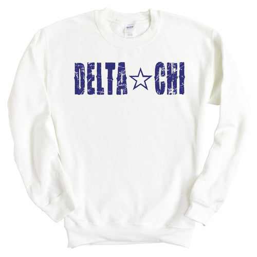 Delta Chi Sweatshirt - D-Chi Fraternal Star Crewneck Sweatshirt - Kite and Crest