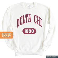 Load image into Gallery viewer, Delta Chi Sweatshirt - D-Chi Large Athletic Crewneck Sweatshirt - Kite and Crest
