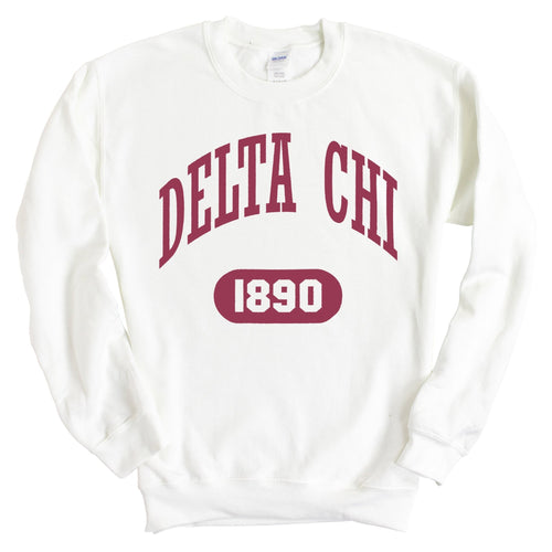 Delta Chi Sweatshirt - D-Chi Large Athletic Crewneck Sweatshirt - Kite and Crest