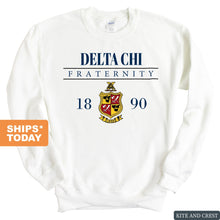 Load image into Gallery viewer, Delta Chi Sweatshirt - D-Chi Large Crest Crewneck Sweatshirt - Kite and Crest
