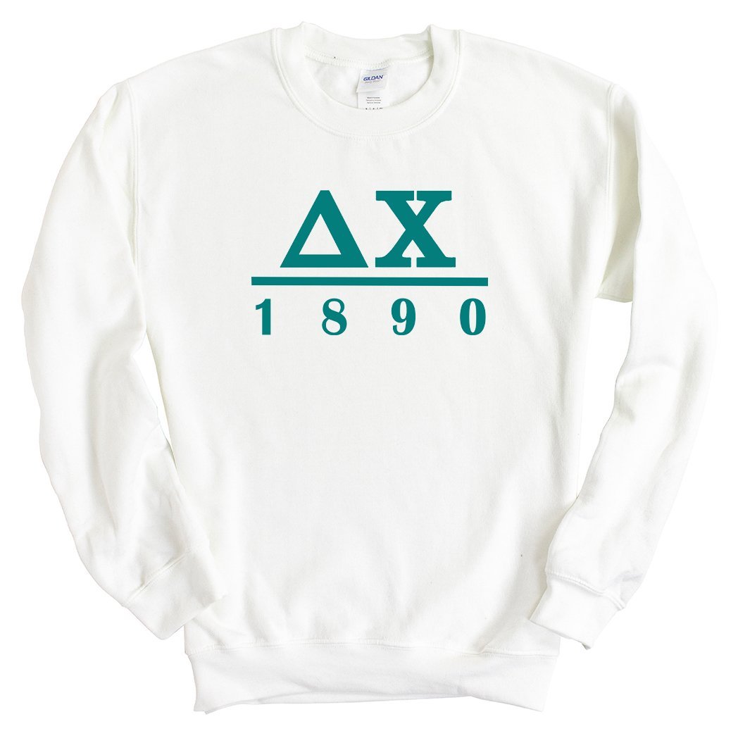 Delta Chi Sweatshirt - D-Chi Lettered Basic Crewneck Sweatshirt - Kite and Crest