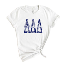 Load image into Gallery viewer, Delta Delta Delta Blue Floral Sorority T-Shirt - Kite and Crest
