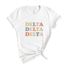Load image into Gallery viewer, Delta Delta Delta Bright and Colorful Sorority T-Shirt - Kite and Crest
