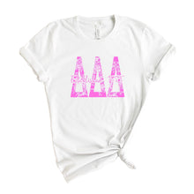 Load image into Gallery viewer, Delta Delta Delta Pink Floral Sorority T-Shirt - Kite and Crest
