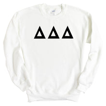 Load image into Gallery viewer, Delta Delta Delta Sweatshirt | Tri Delta Basic Black Letters Crewneck Sweatshirt | Delta Delta Delta Sorority Gift Idea - Kite and Crest
