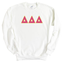 Load image into Gallery viewer, Delta Delta Delta Sweatshirt - Tri Delta Cute Letters Crewneck Sweatshirt - Kite and Crest
