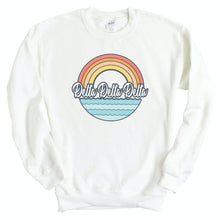 Load image into Gallery viewer, Delta Delta Delta Sweatshirt - Tri Delta Wavy Rainbow Crewneck Sweatshirt - Kite and Crest
