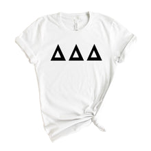 Load image into Gallery viewer, Delta Delta Delta T-Shirt | Tri Delta Basic Black Letters Shirt | Delta Delta Delta Sorority Gift Idea - Kite and Crest
