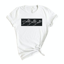 Load image into Gallery viewer, Delta Delta Delta T-shirt - Tri Delta Black Box Tee - Kite and Crest
