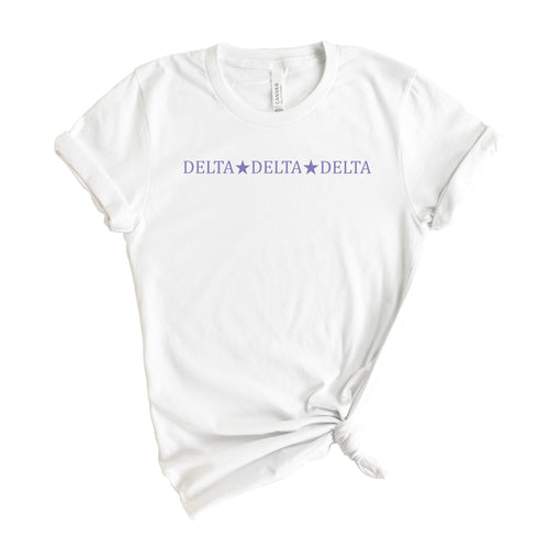 Delta Delta Delta T-shirt - Tri Delta Straight Star Tee - Kite and Crest