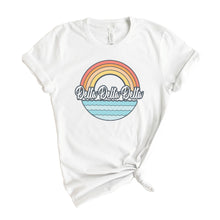 Load image into Gallery viewer, Delta Delta Delta T-shirt - Tri Delta Wavy Rainbow Tee - Kite and Crest
