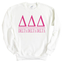 Load image into Gallery viewer, Delta Delta Delta Tri Delta Big Letters Sorority Crewneck Sweatshirt - Kite and Crest
