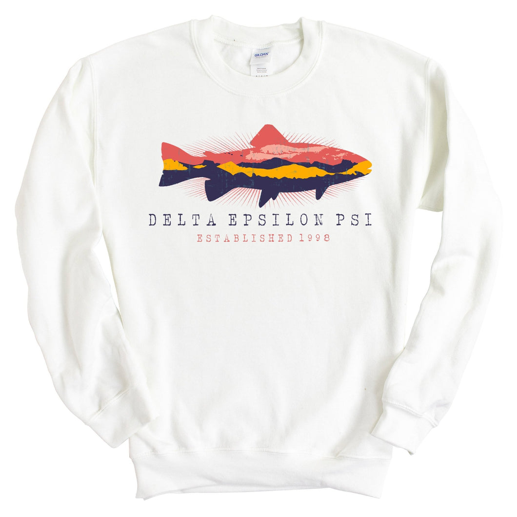 Delta Epsilon Psi Fishing Sweatshirt - Fraternity Crewneck Sweatshirt - Kite and Crest