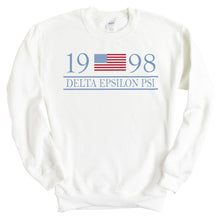 Load image into Gallery viewer, Delta Epsilon Psi Flag Year Sweatshirt - Fraternity Crewneck Sweatshirt - Kite and Crest
